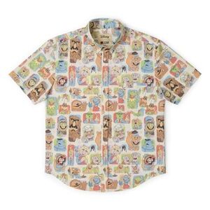 Disney Men's Cartoon Character Button Down Shirt - Multicolor